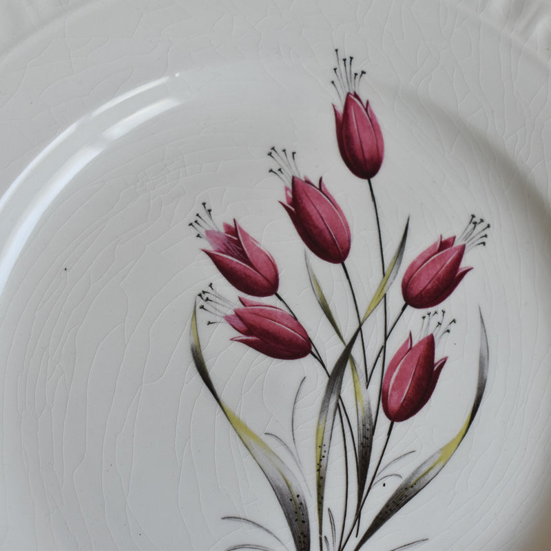 Vintage Dessert Plate Gien Tulipes F