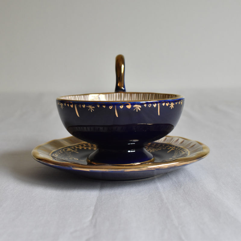 Zika コーヒーカップ＆ソーサー ダークブルー A