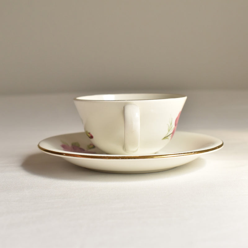 Vintage Gien Rosine Cup & Saucer A