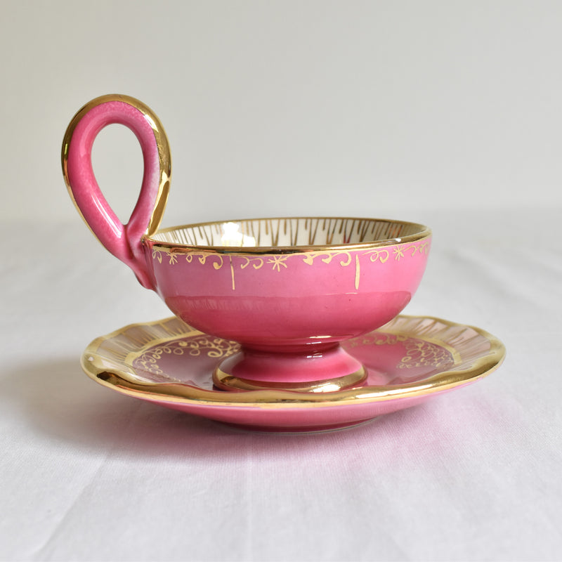 ア.ドラサンヴァル A.Dressinval コーヒーカップ＆ソーサー ピンク