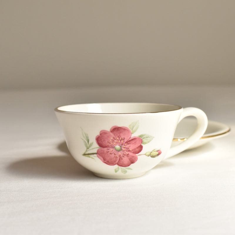 Vintage Gien Rosine Cup & Saucer A