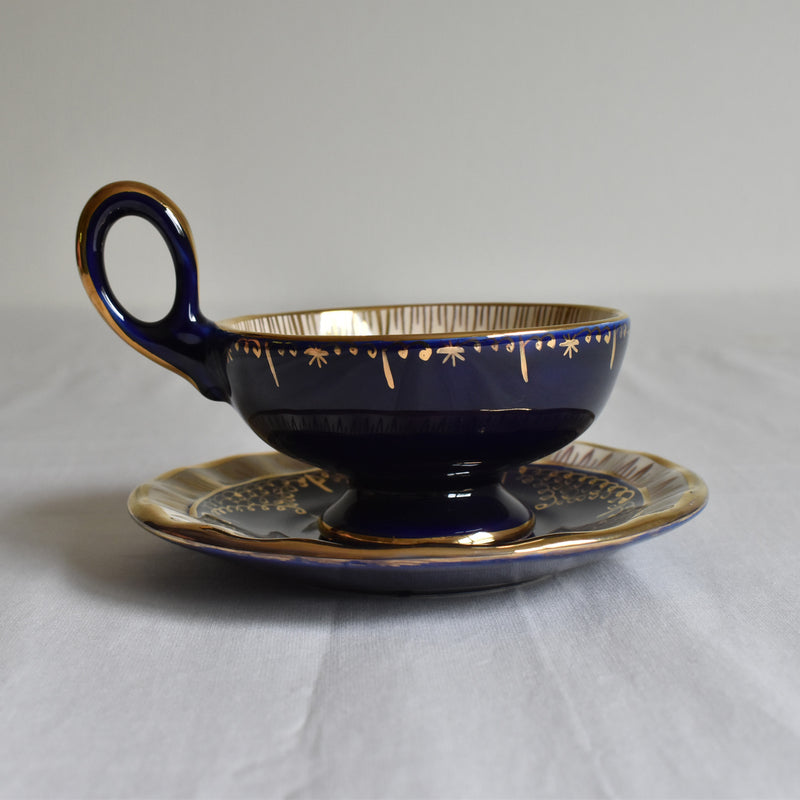 Zika コーヒーカップ＆ソーサー ダークブルー A