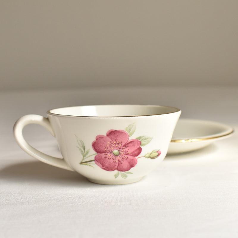 Vintage Gien Rosine Cup & Saucer A