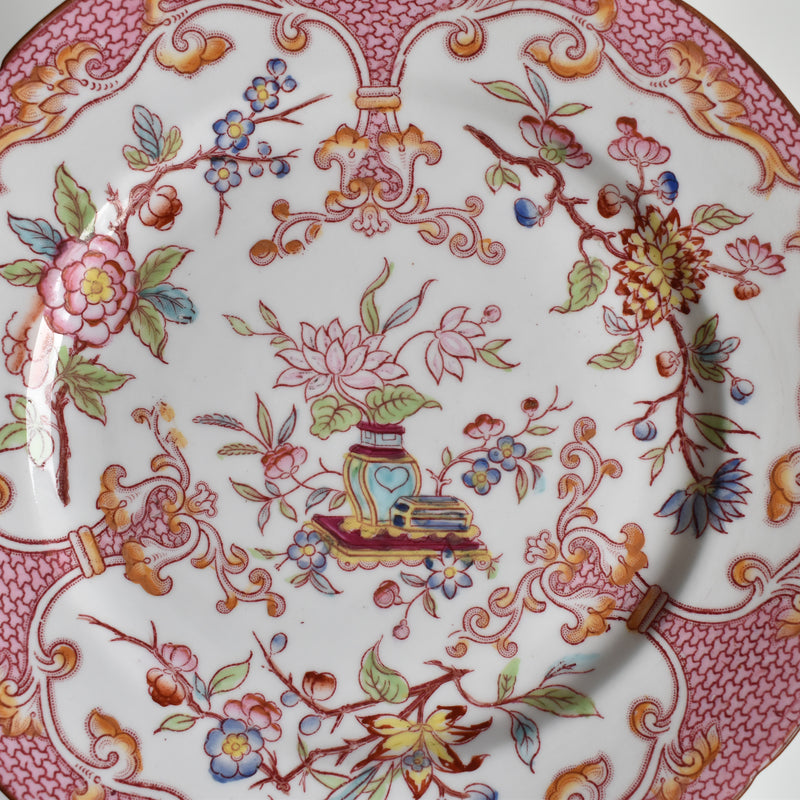 Antique Dessert Plate Sarreguemines Minton Pink 235 C