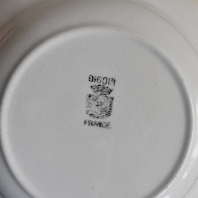 Vintage Deep Plate Digoin & Sarreguemines White C