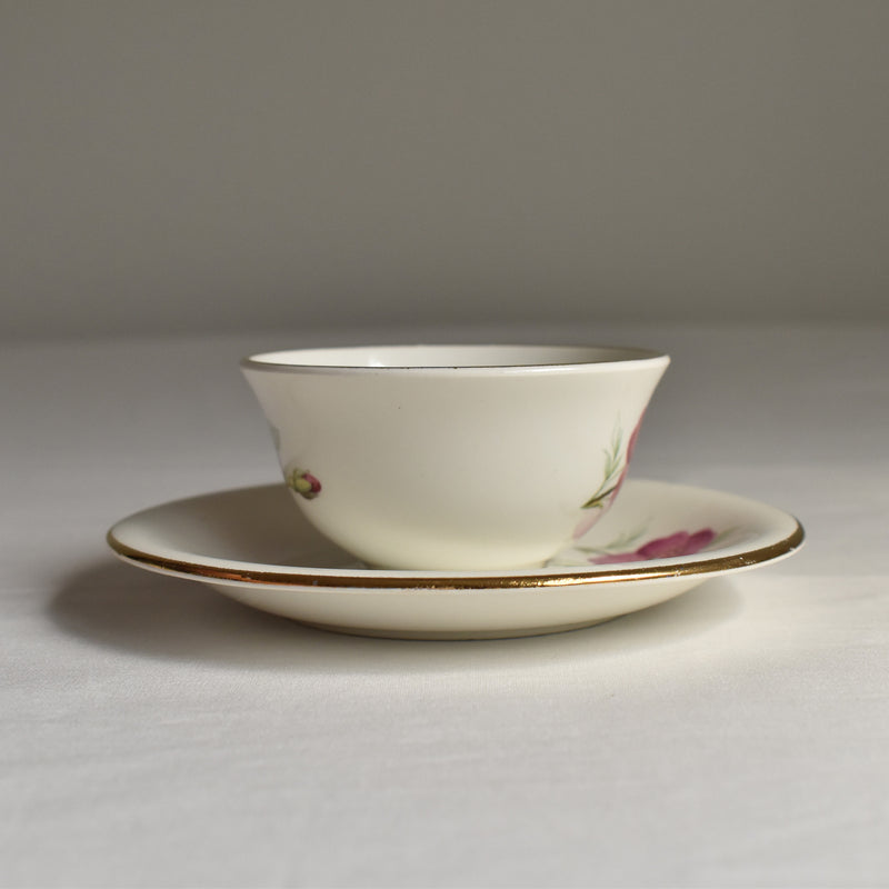 Vintage Cup & Saucer, Gien Rosine B