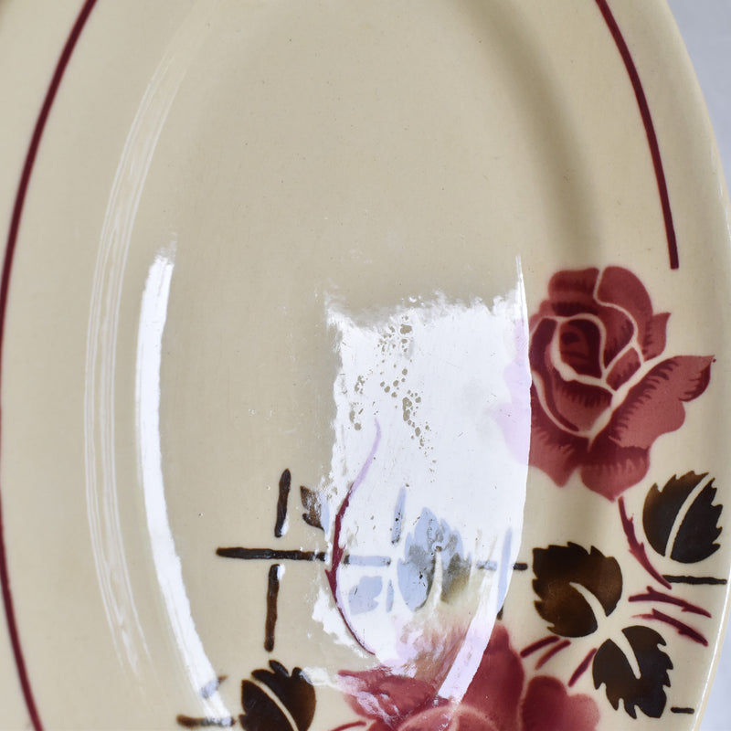 Vintage Badonviller Rose Ravier