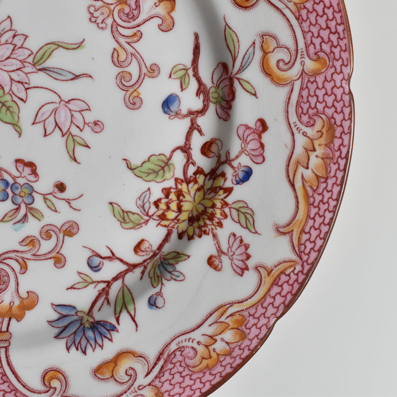 Antique Dessert Plate Sarreguemines Minton Pink 235 C