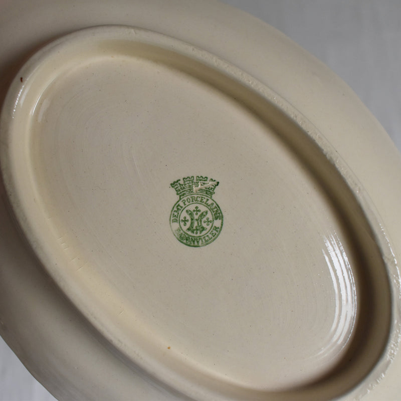 Vintage Sarreguemines Badonviller Ruban Gravy Boat