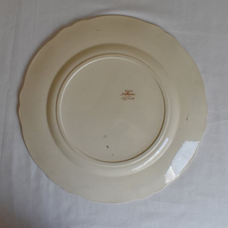 Vintage Digoin & Sarreguemines Round Platter 34cm