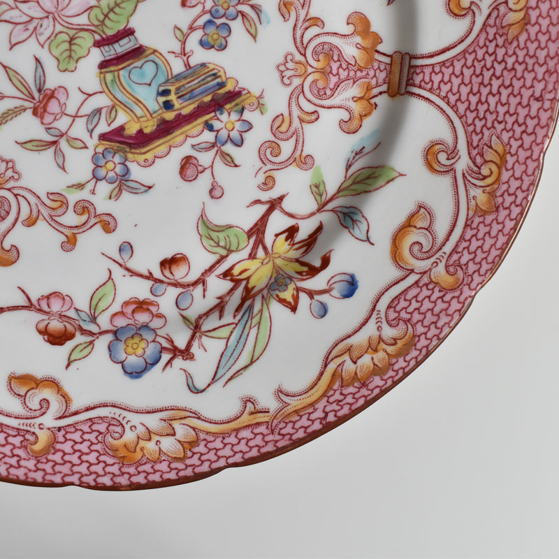 Antique Dessert Plate Sarreguemines Minton Pink 235 C