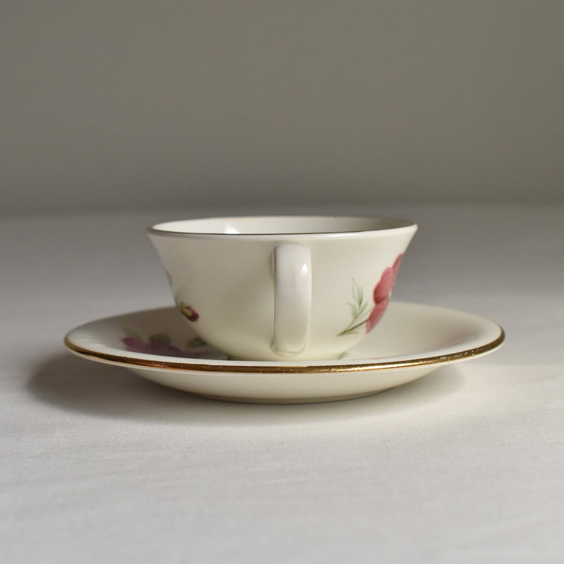 Vintage Cup & Saucer, Gien Rosine B
