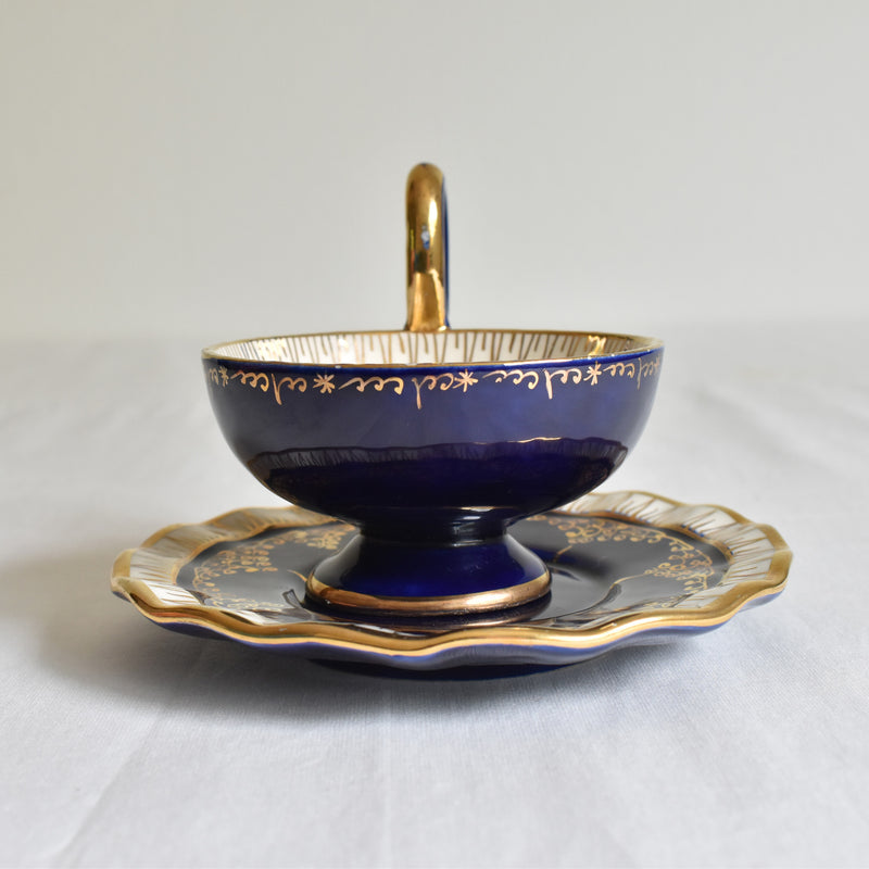 ア.ドラサンヴァル A.Dressinval コーヒーカップ＆ソーサー ダークブルー B