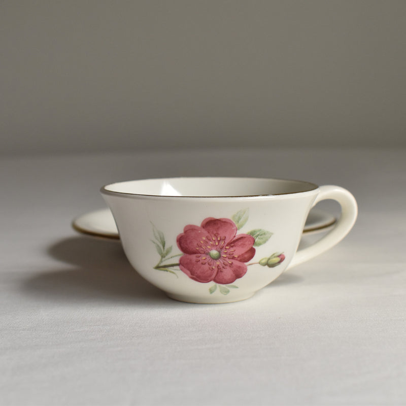 Vintage Cup & Saucer, Gien Rosine B