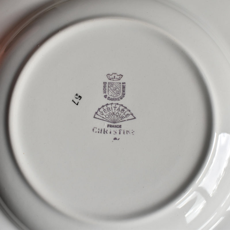 Vintage Deep Plate Digoin & Sarreguemines Christine F