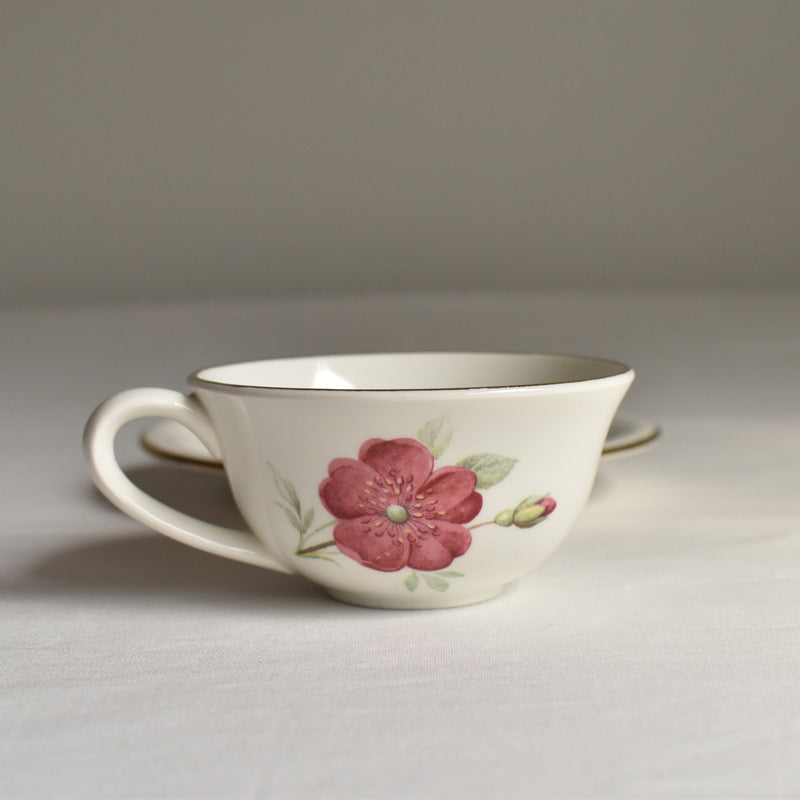 Vintage Cup & Saucer, Gien Rosine B