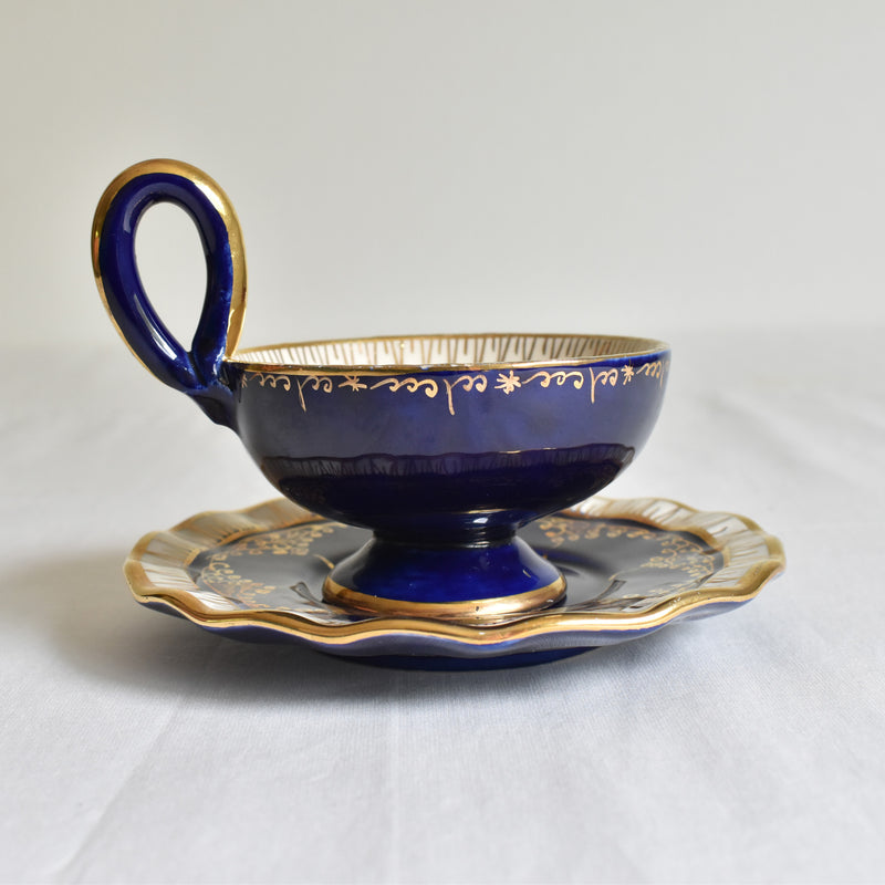 ア.ドラサンヴァル A.Dressinval コーヒーカップ＆ソーサー ダークブルー B