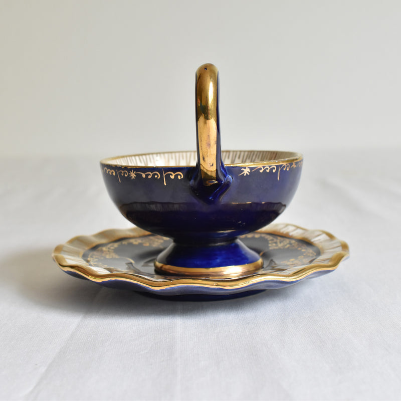 ア.ドラサンヴァル A.Dressinval コーヒーカップ＆ソーサー ダークブルー B