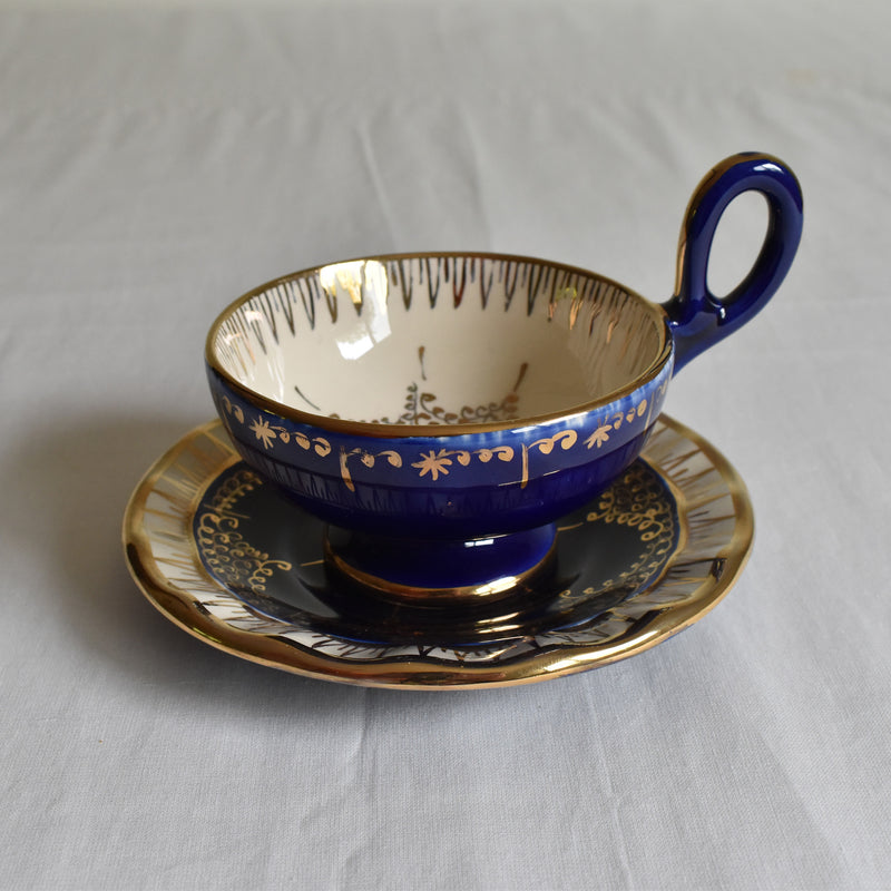 Zika コーヒーカップ＆ソーサー ダークブルー C