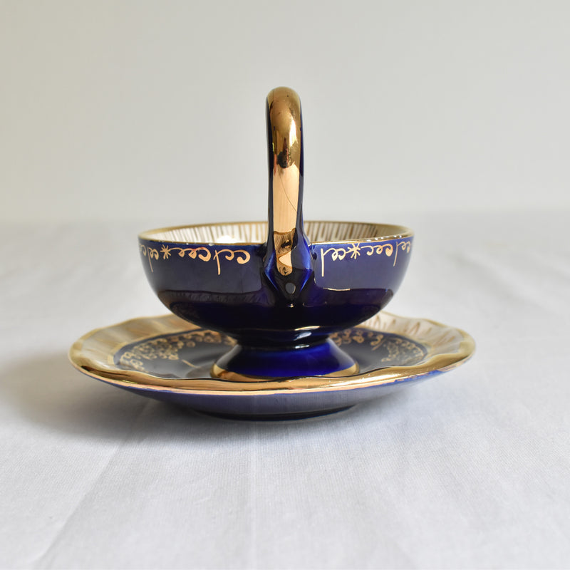 ア.ドラサンヴァル A.Dressinval コーヒーカップ＆ソーサー ダークブルー C