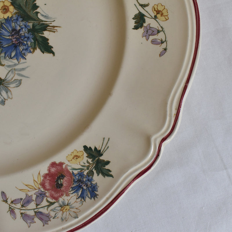 Vintage Digoin & Sarreguemines Round Platter 34cm