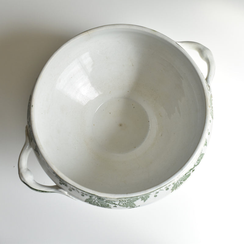 Antique soup tureen without lid, Saint-Amand, Platane