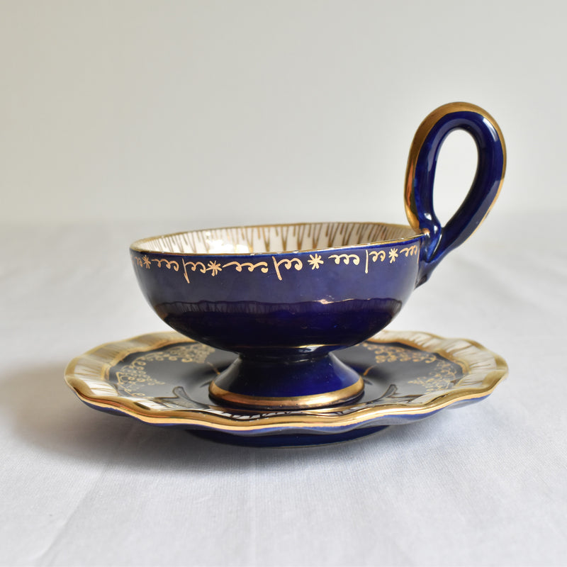 ア.ドラサンヴァル A.Dressinval コーヒーカップ＆ソーサー ダークブルー D