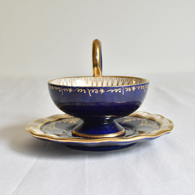 ア.ドラサンヴァル A.Dressinval コーヒーカップ＆ソーサー ダークブルー D