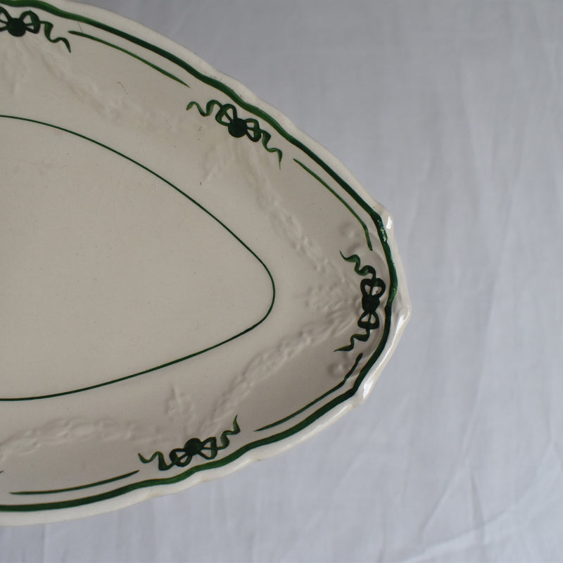 Vintage Sarreguemines Badonviller Ruban Gravy Boat