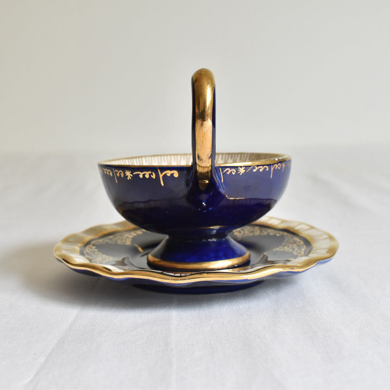 ア.ドラサンヴァル A.Dressinval コーヒーカップ＆ソーサー ダークブルー D