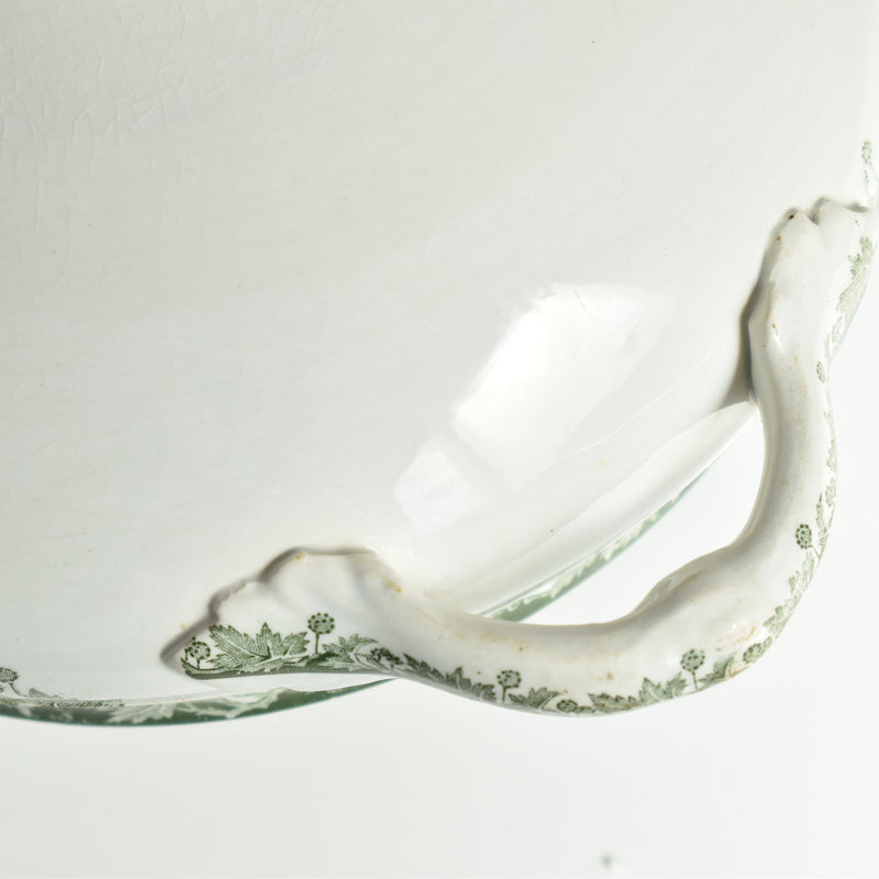 Antique soup tureen without lid, Saint-Amand, Platane