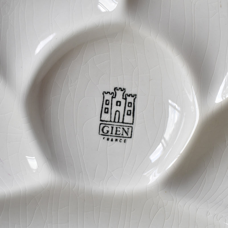 ヴィンテージフォンデュプレート　ジアン　ホワイト　A