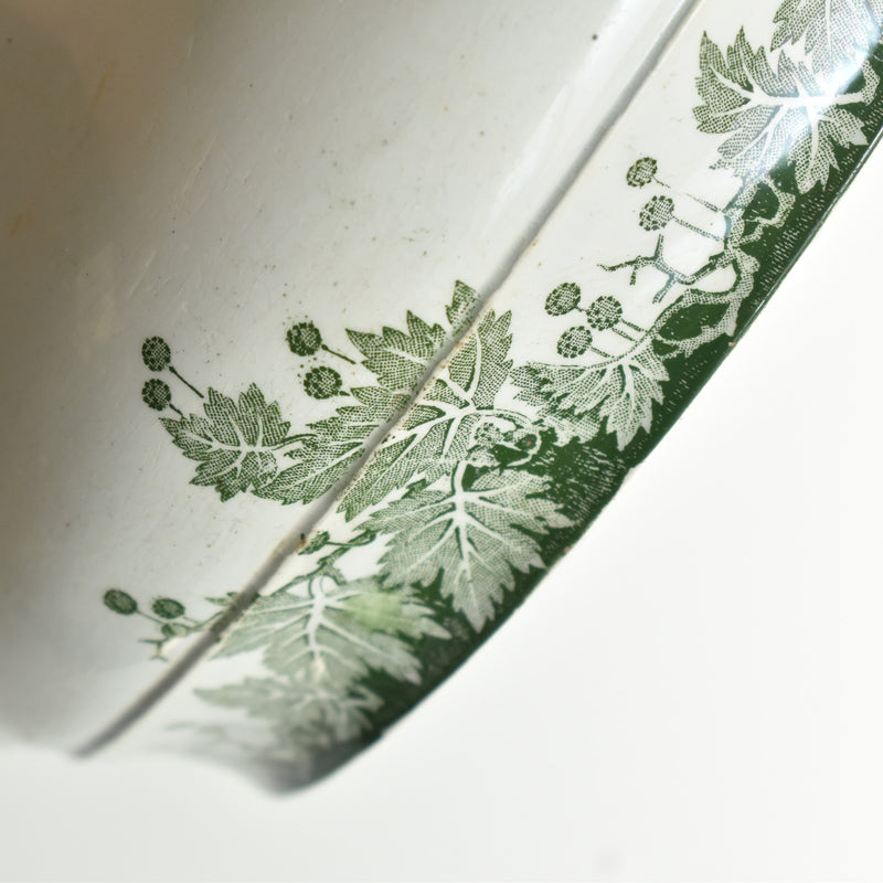 Antique soup tureen without lid, Saint-Amand, Platane