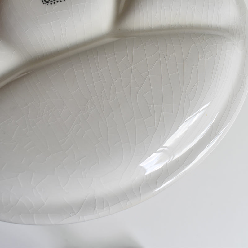 ヴィンテージフォンデュプレート　ジアン　ホワイト　A