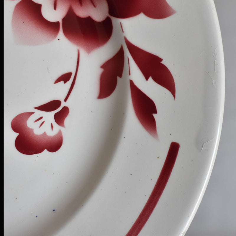 Vintage Plate: Moulin des Loups Fleur Rouge A