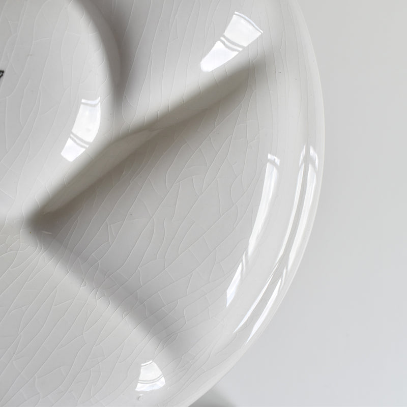 ヴィンテージフォンデュプレート　ジアン　ホワイト　A