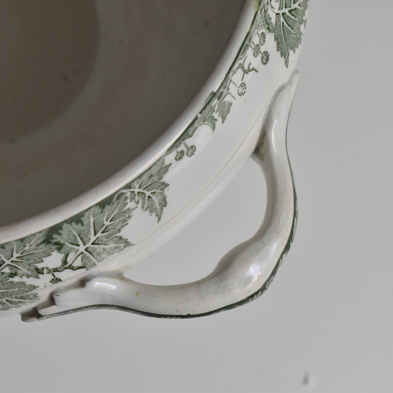 Antique soup tureen without lid, Saint-Amand, Platane