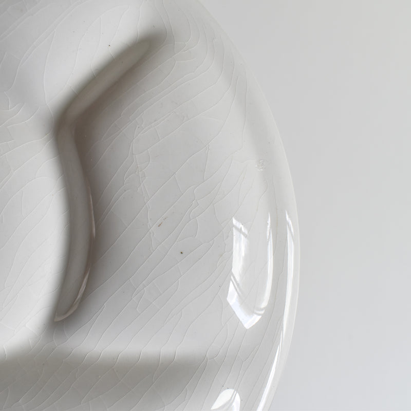 ヴィンテージフォンデュプレート　ジアン　ホワイト　A