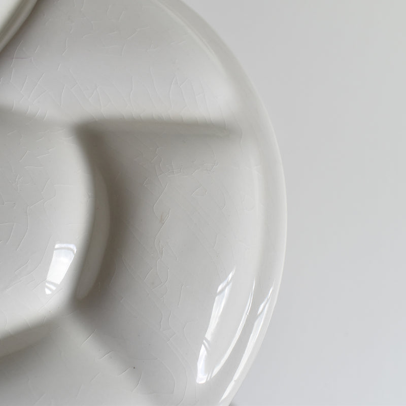 ヴィンテージフォンデュプレート　ジアン　ホワイト　A