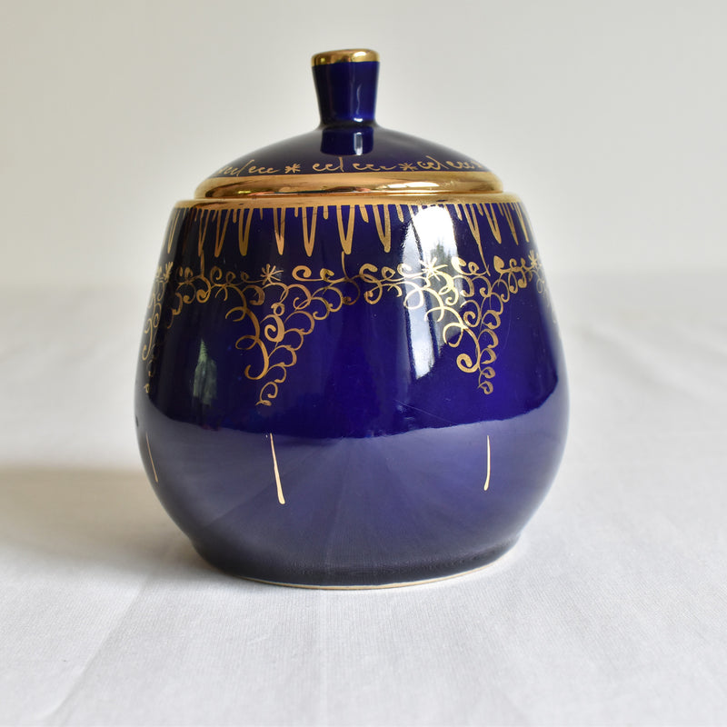 ア.ドラサンヴァル A.Dressinval シュガーポット ダークブルー A