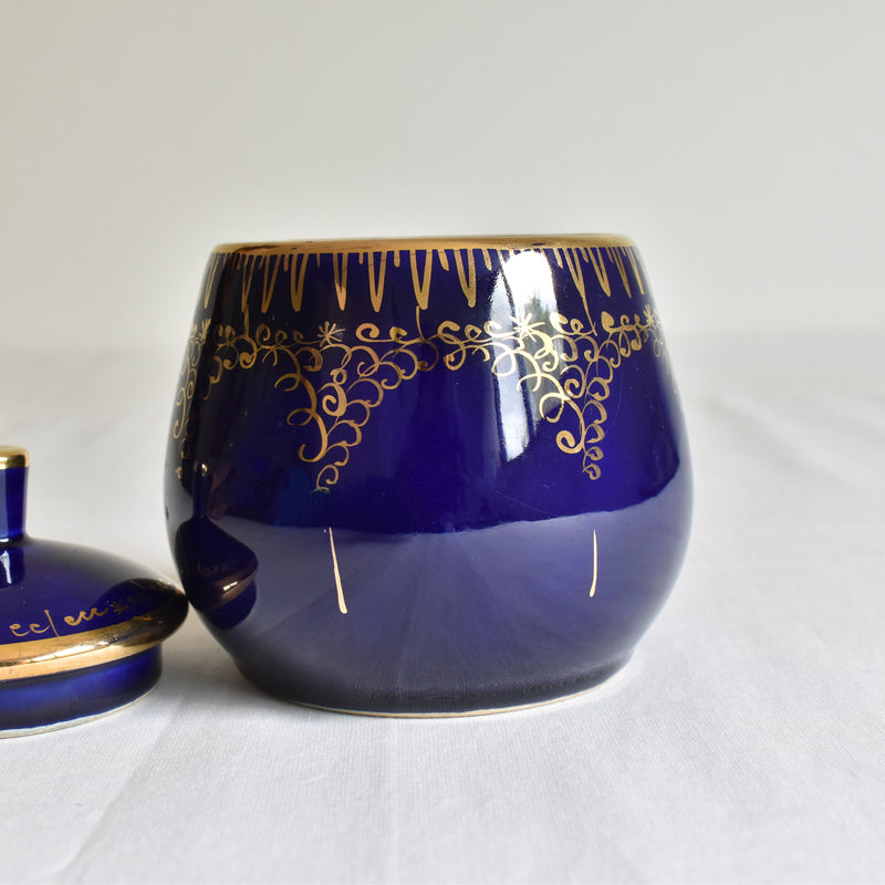 ア.ドラサンヴァル A.Dressinval シュガーポット ダークブルー A