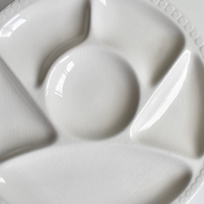 ヴィンテージフォンデュプレート　ジアン　ホワイト　A