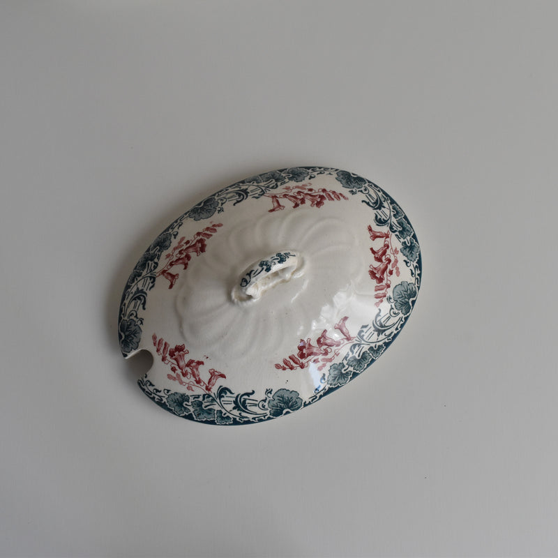 Antique sauce boat, Longwy, Carmen