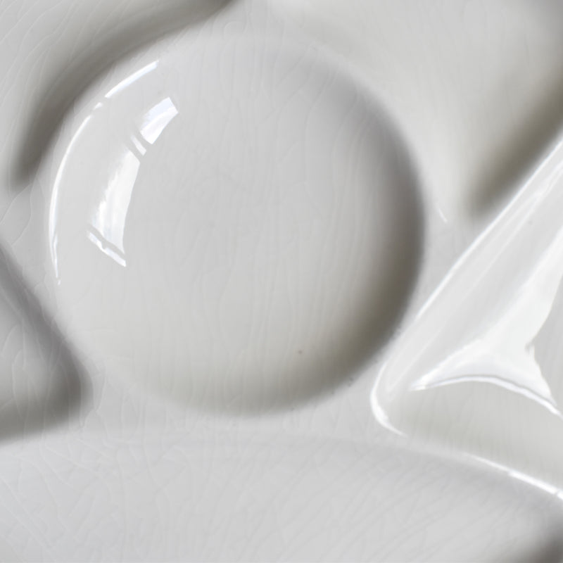 ヴィンテージフォンデュプレート　ジアン　ホワイト　A