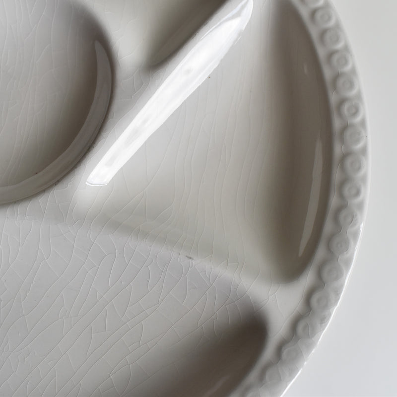 ヴィンテージフォンデュプレート　ジアン　ホワイト　A