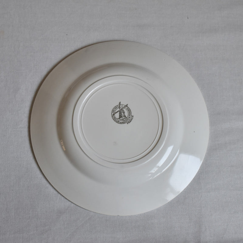 Vintage Plate, Moulin des Loups, Fleur Rouge B