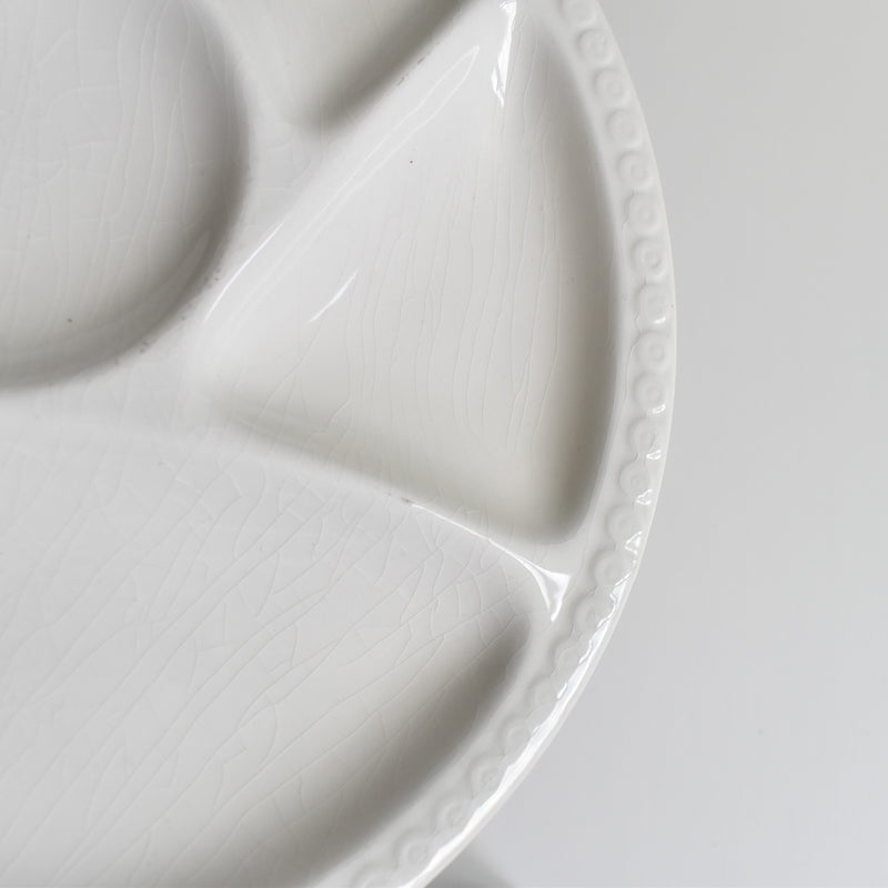 ヴィンテージフォンデュプレート　ジアン　ホワイト　A