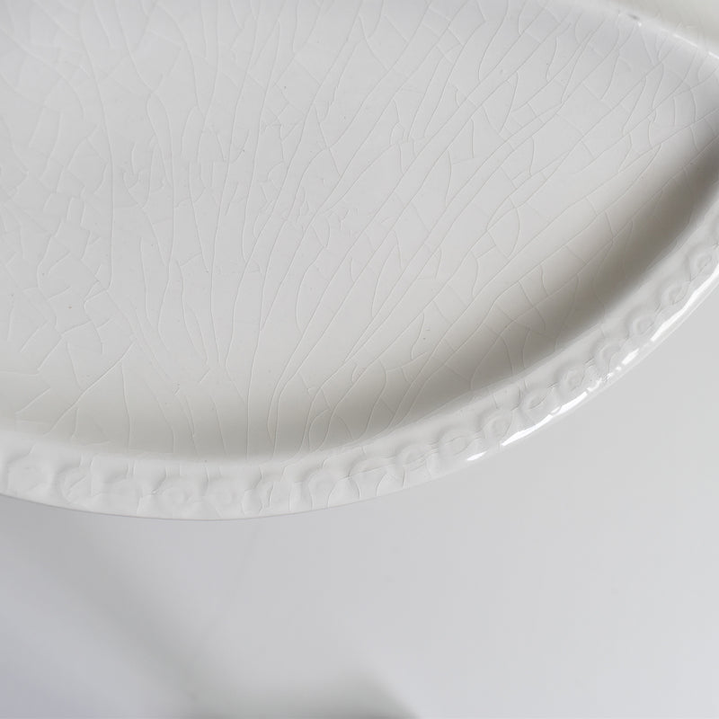 ヴィンテージフォンデュプレート　ジアン　ホワイト　A