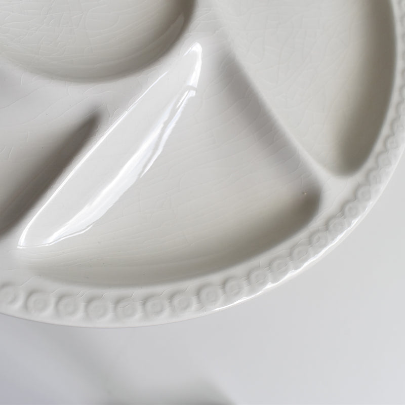 ヴィンテージフォンデュプレート　ジアン　ホワイト　A