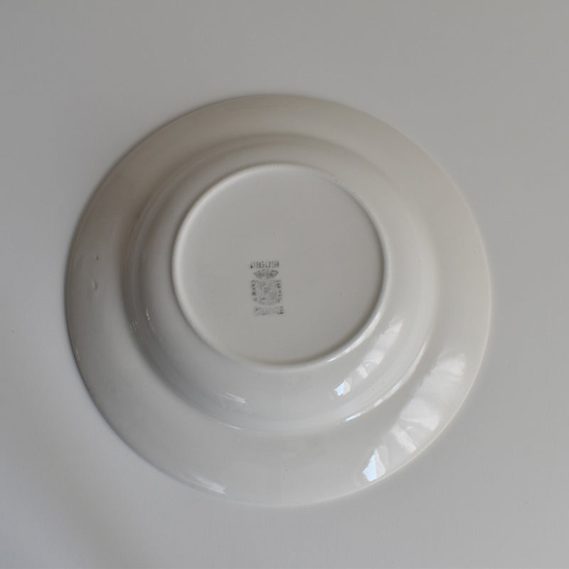 Vintage Deep Plate, Digoin & Sarreguemines White E